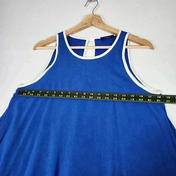 Ces femme Women's Sleeveless Swing Tank Small Royal Blue/White Tassel Hemline - Picture 14 of 16